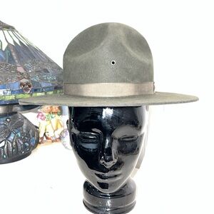 Vintage Stratton drill instructor hat 6 7/8 wool felt